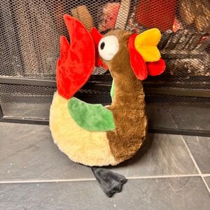 BARKco Plush Chicken Dog Toy Squeaky Funny Farm Animal Pet Chew Toy